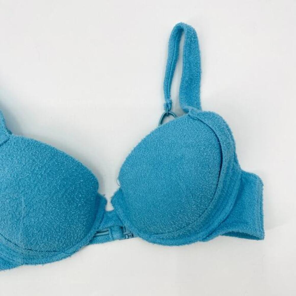 Triangl Size S Blue terrycloth underwire Bikini Top